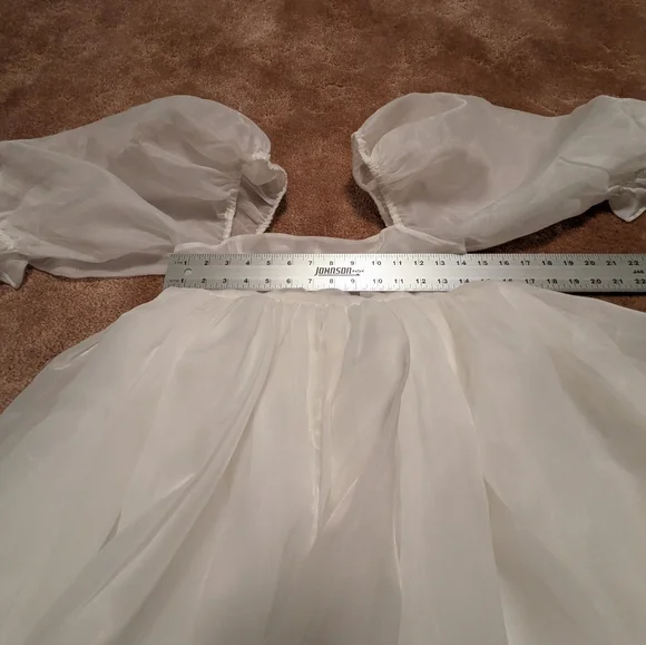 Selkie White Puff Mini Dress - Size XS - Picture 4 of 8